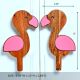 Handcrafted Acacia Wood Flamingo Handle Pair